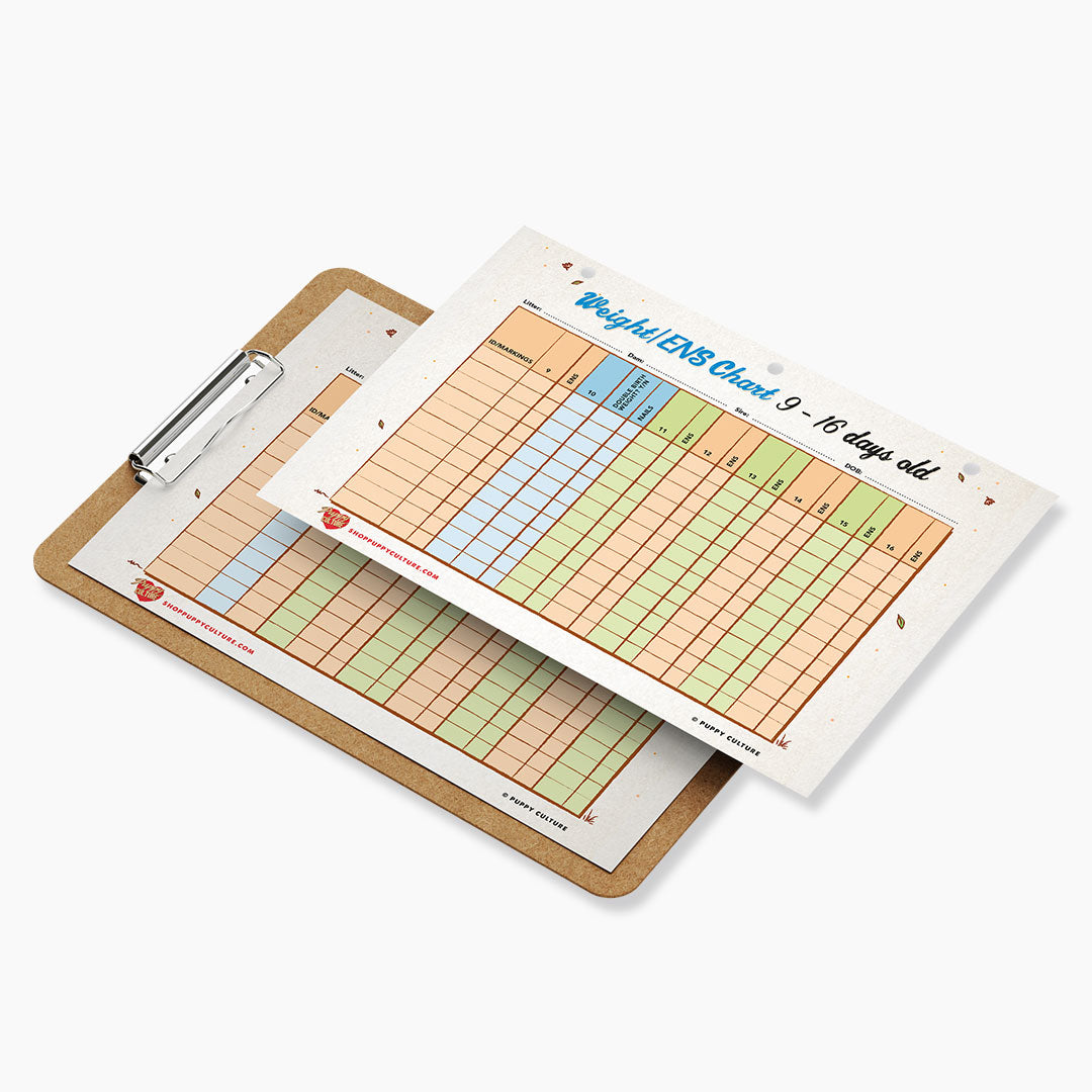 Chart and Worksheet Refill Sheet for Puppy Culture Workbook